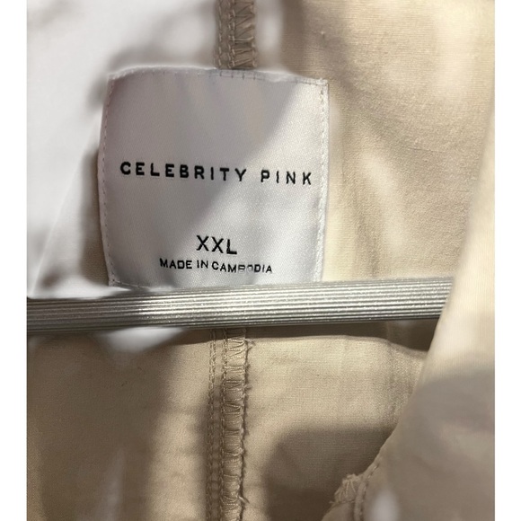 🟣Celebrity Pink Khaki Button-Down Romper – XXL - Picture 5 of 7